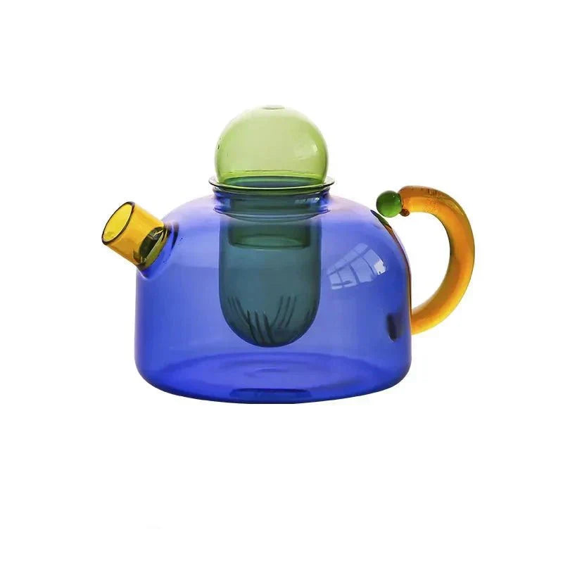 Glass Teapot Set With Contrasting Finish And Optional Mug With Built In Filter | Lersk