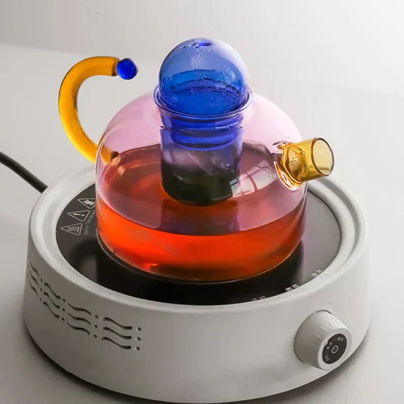 Glass Teapot Set With Contrasting Finish And Optional Mug With Built In Filter | Lersk