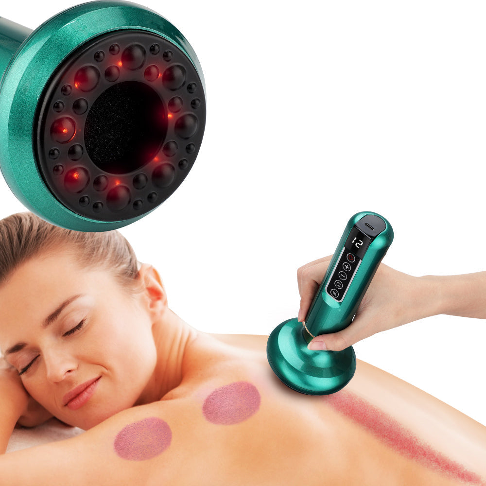 NovaFlow 3-i-1 kopmassageapparat med sugefunktion og Gua Sha | Lersk