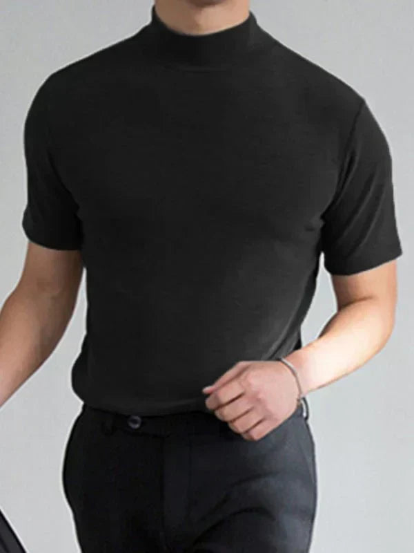 Herre Slim-Fit Højhalset T-shirt | Lersk