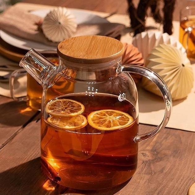 Teiera in vetro termico 54oz di Wilmax per amanti del tè, adatta per piano cottura | Lersk