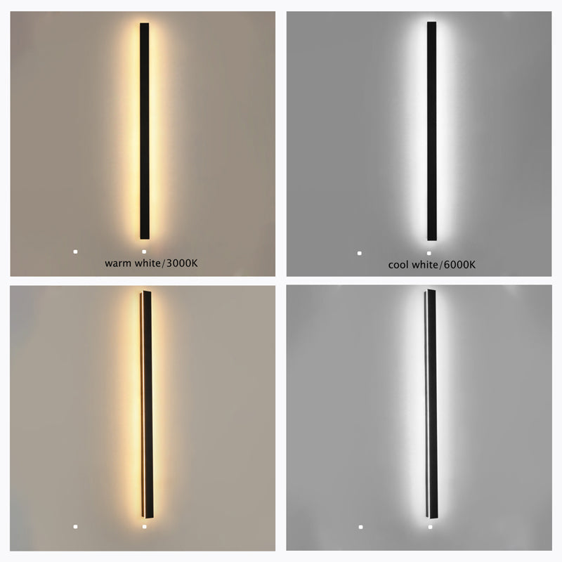 Nyx lineært udendørs væglampe sort LED finish udgave | Lersk