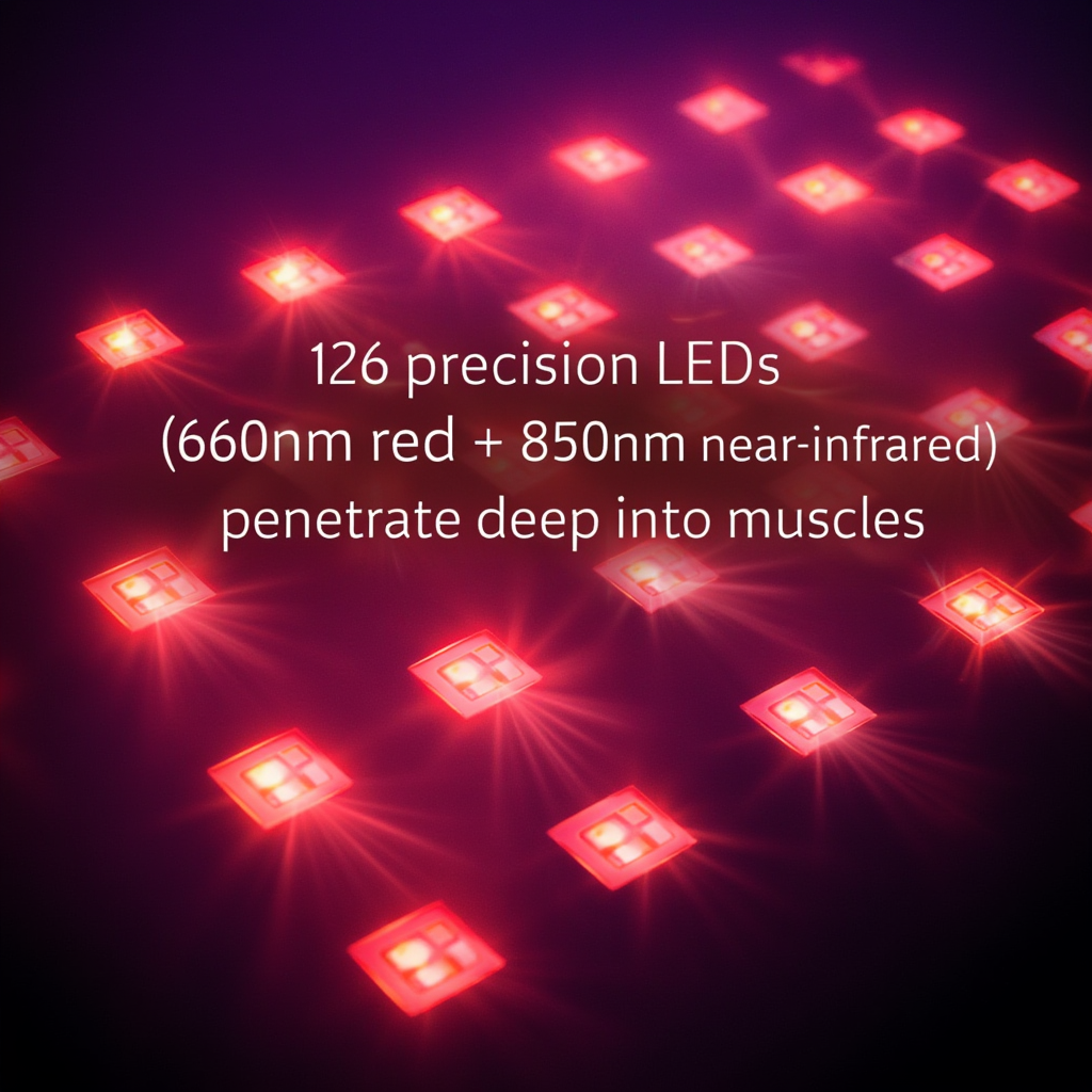 Pás pro terapii červeným světlem s LED diodami 660nm a 850nm pro pohodlí svalů a kloubů | Lersk