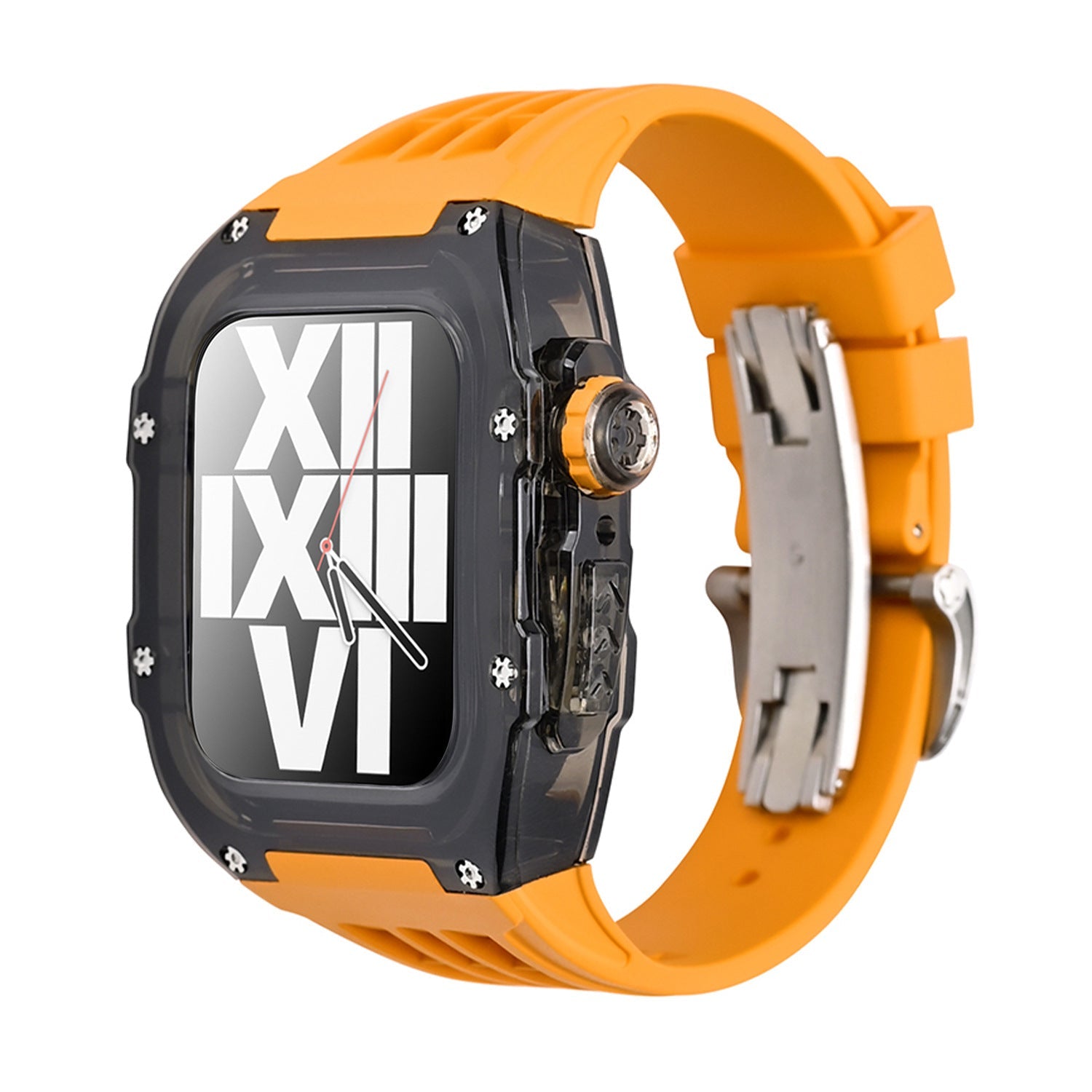 Velora V30 Glacier | Fluoro Rubber Band & Black Case Retrofit Kit For Apple Watch | Lersk