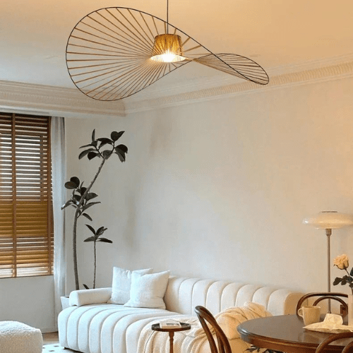 Lampadario Vexaera Moderno in Ferro e Tessuto con Stile Art Deco | Lersk