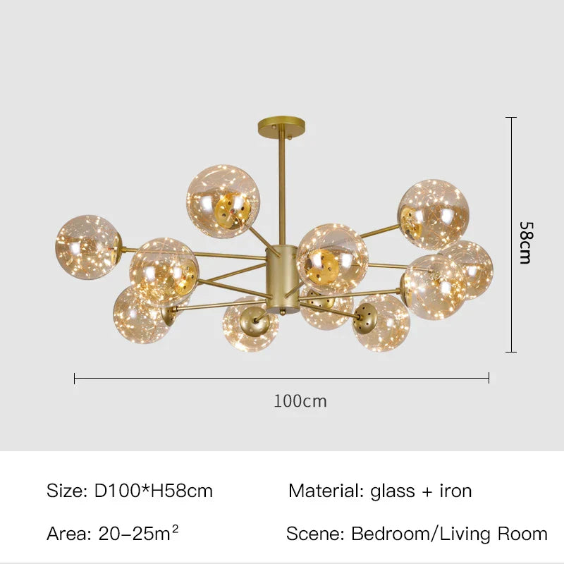 NobleLuminance Glass Globe Chandelier Timeless Luxury For Modern Homes | Lersk