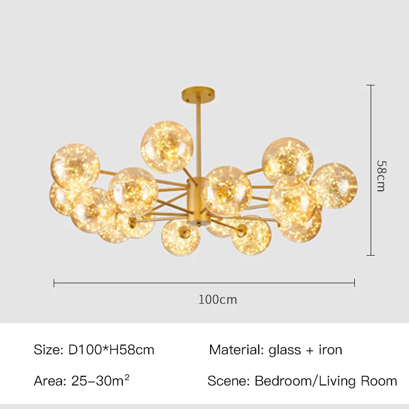 Aurene Glass Globe Chandelier Modern Lighting | Lersk