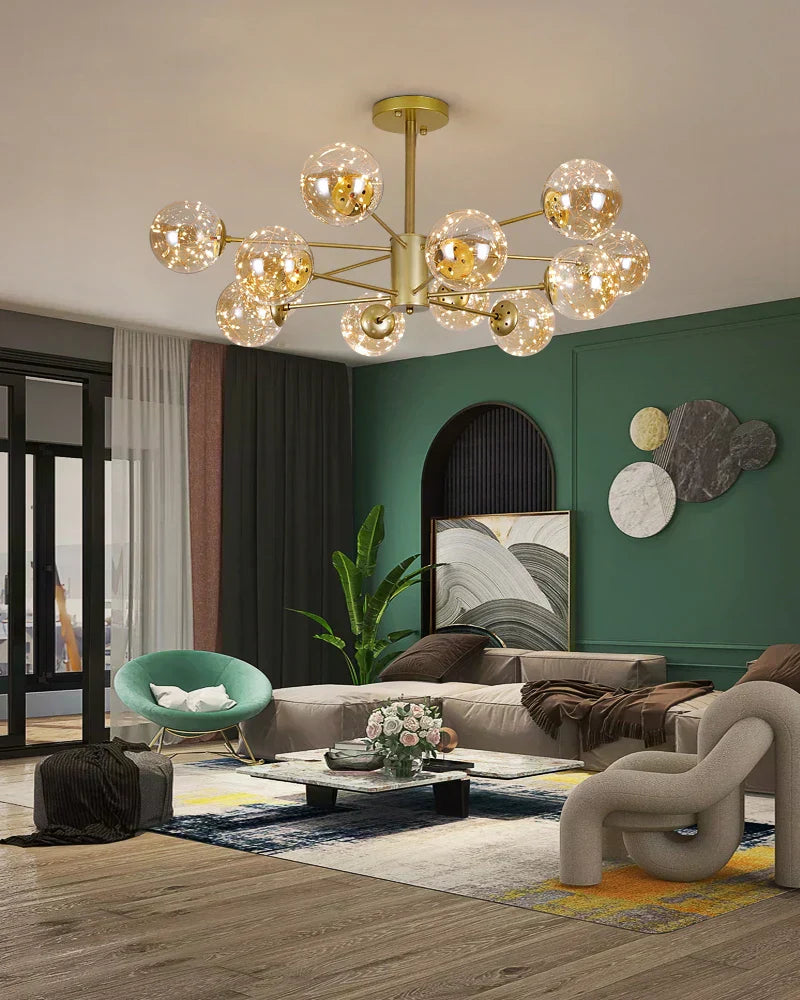NobleLuminance Glass Globe Chandelier Timeless Luxury For Modern Homes | Lersk