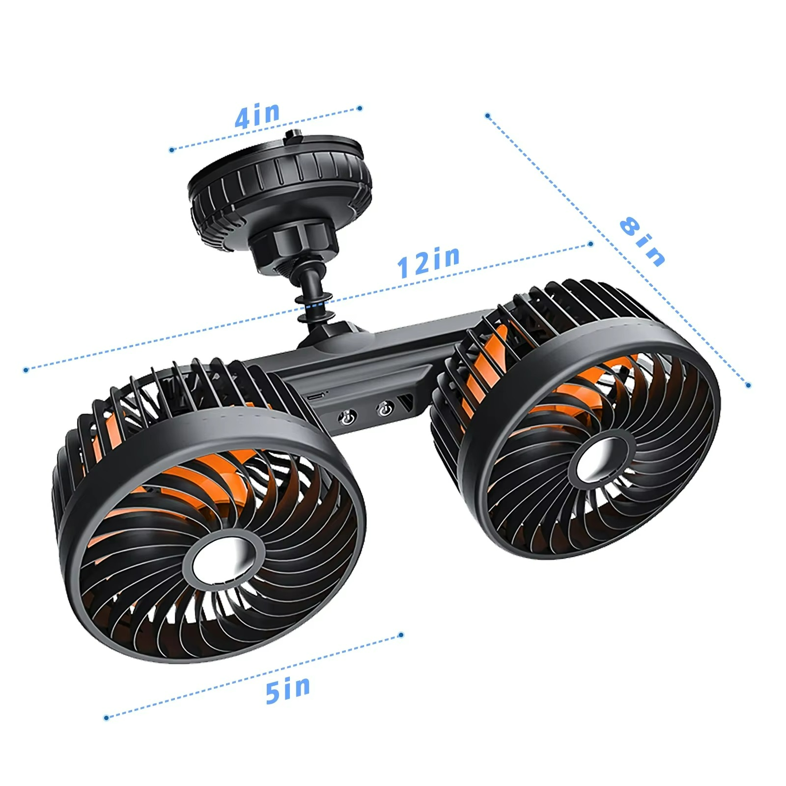 AeroBreeze Auto-Ventilator kabellos mit 4000mAh Akku und drei Geschwindigkeitsstufen für Fahrkomfort | Lersk