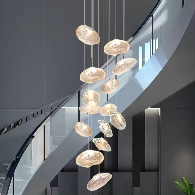 NovaCascade Glas-Kronleuchter mit Aluminiumrahmen und integrierter LED | Lersk