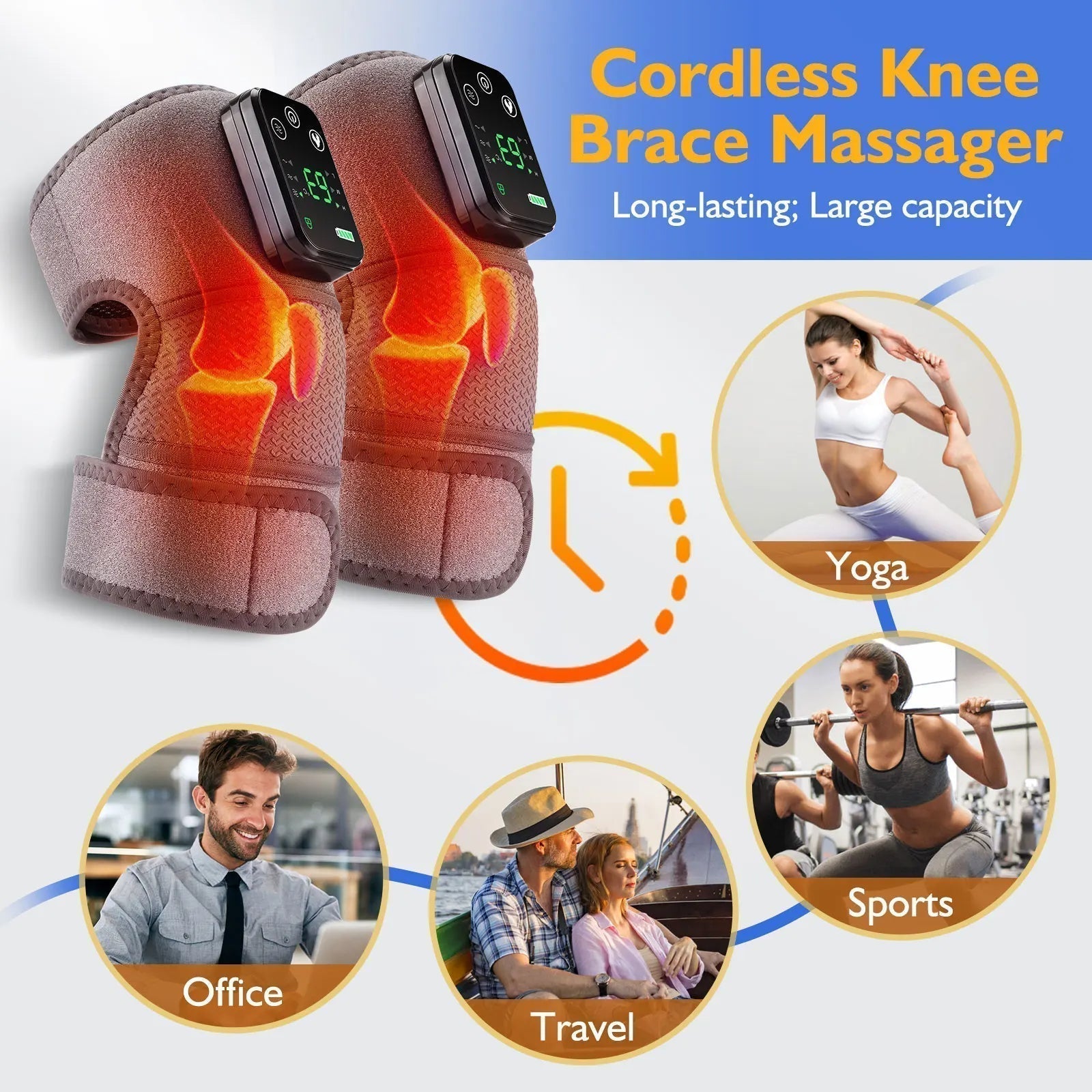 3 In 1 Electric Heating Vibration Knee Brace Pain Relief | Lersk