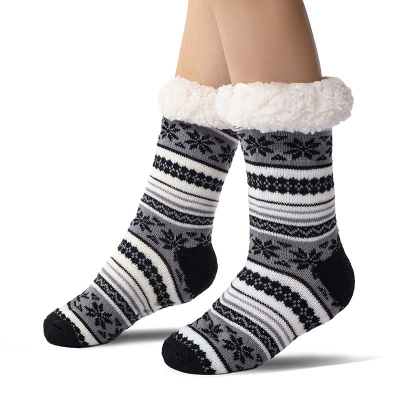 Calcetines para casa tipo pantufla de cachemira ultra gruesa Snowflake | Lersk