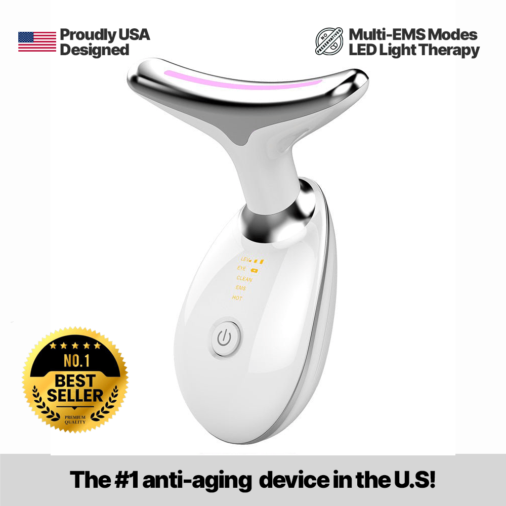 EMS Red Light Therapy massager for face and neck - tightening, and wrinkle reduction | Lersk