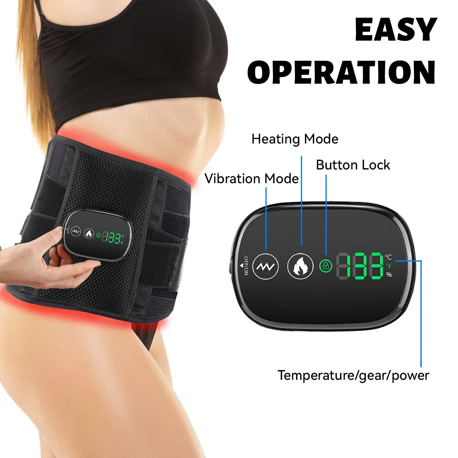 NovaPulse 630nm Red Light Waist Belt With Heat and Vibration | Lersk