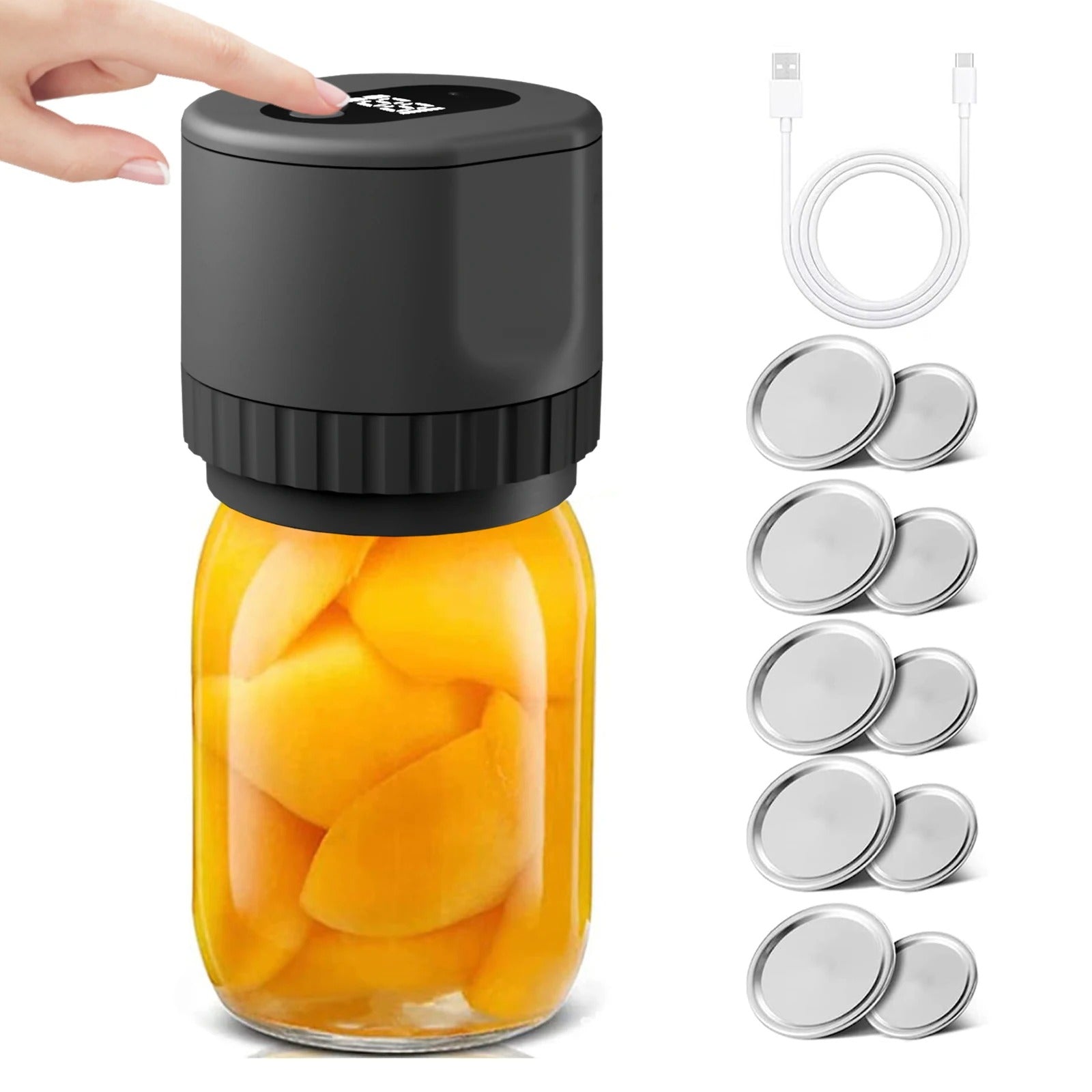 Electric Mason Jar Vacuum Sealer Kit Keeps Food Fresh Longer | Lersk