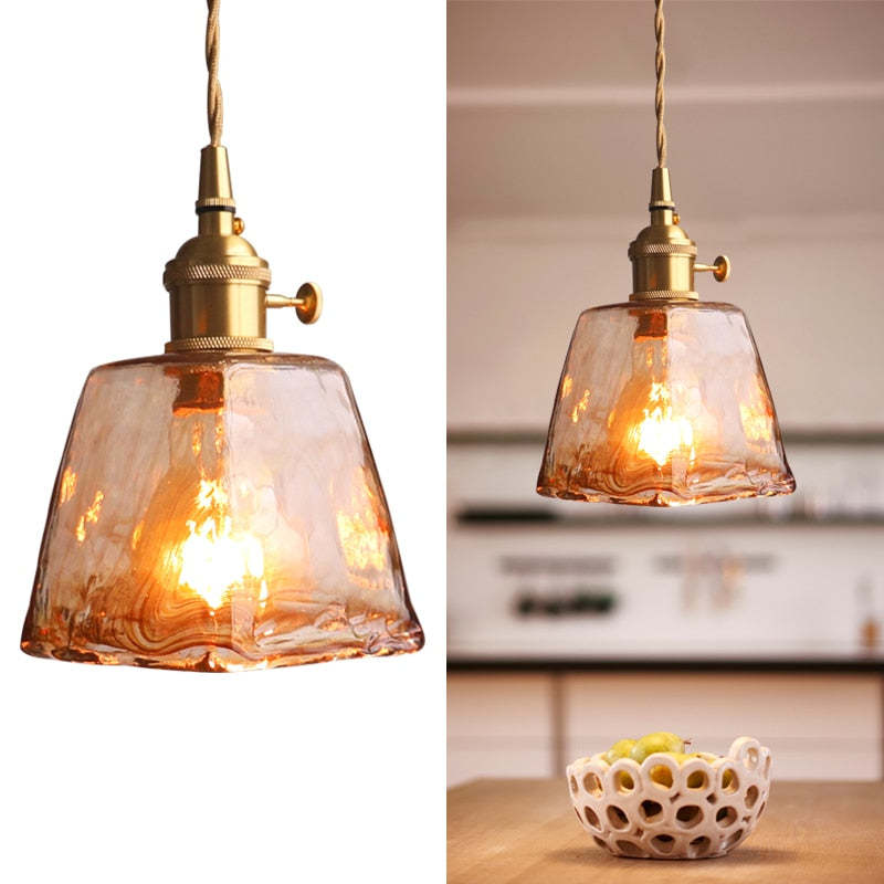 Aurelia Retro LED Pendant Light in Gold Metal Fixture | Lersk