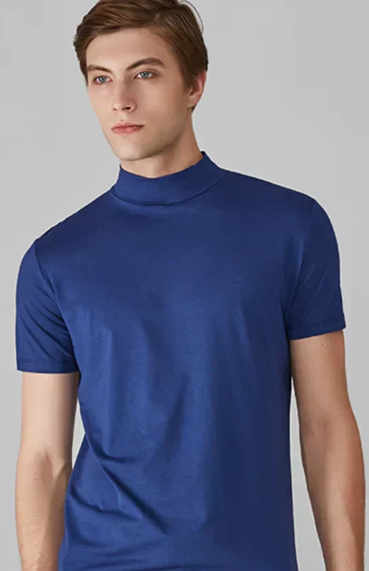 Herre Slim-Fit Højhalset T-shirt | Lersk