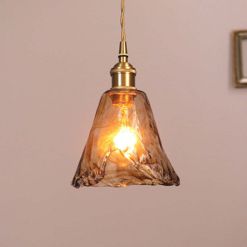 Aurelia Retro LED Pendant Light in Gold Metal Fixture | Lersk