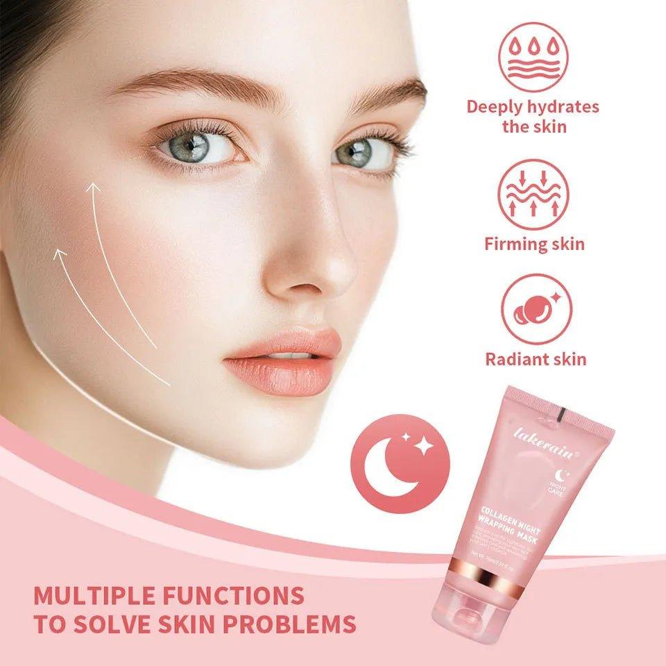 Collagen Natindpakningsmaske Fugt Ceramid Hudtyper | Lersk