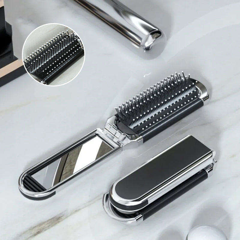 MirrorFlex Spazzola per Capelli da Viaggio Specchio Pieghevole e Compatta Pratica per Styling in Movimento | Lersk