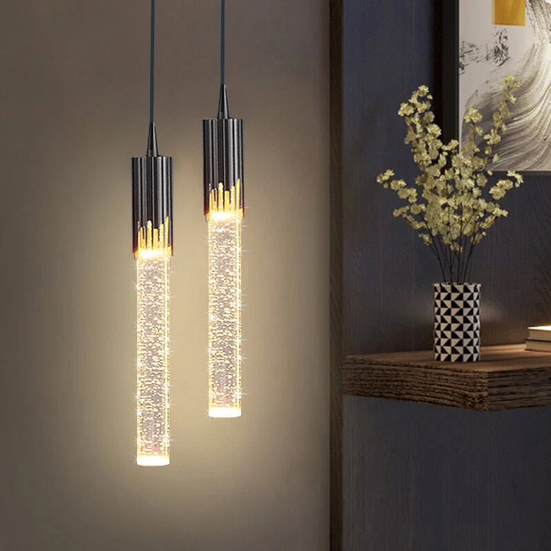 Lustreau Glas-Hängeleuchte in zylindrischer Form für moderne Innenräume und Esszimmer | Lersk