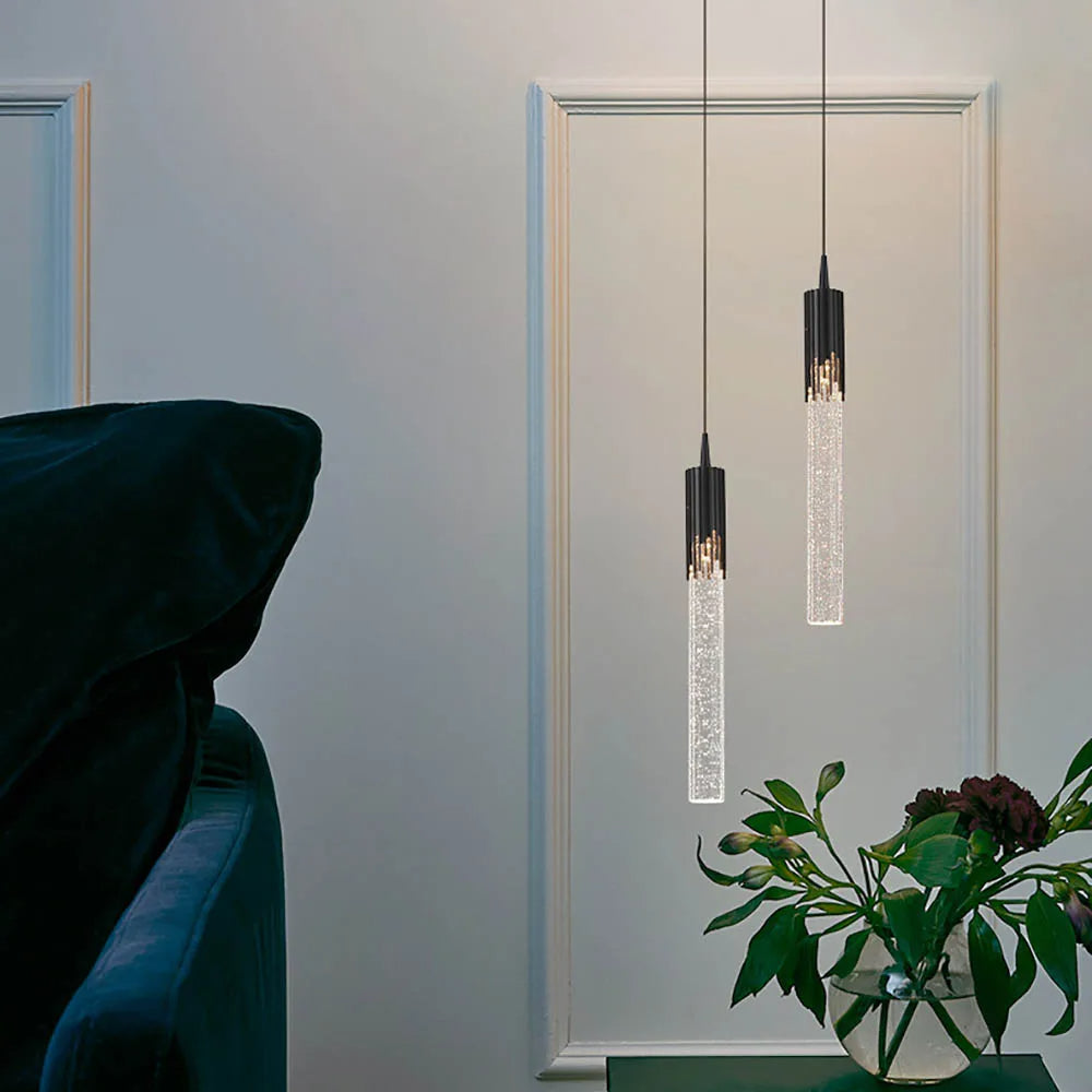 Lustreau Glas-Hängeleuchte in zylindrischer Form für moderne Innenräume und Esszimmer | Lersk