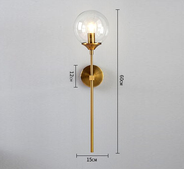 Glass Torch Wall Light in Brass | Lersk