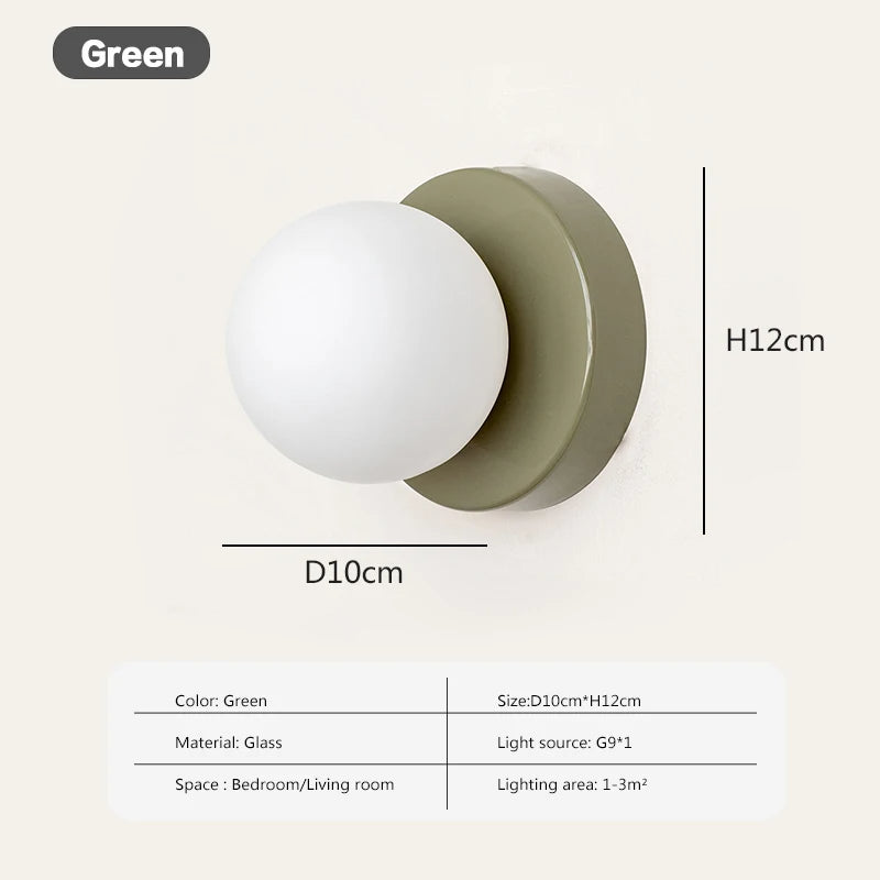 LumoVela Slim Glass Orb Wall Light Nordic LED Sconce | Lersk