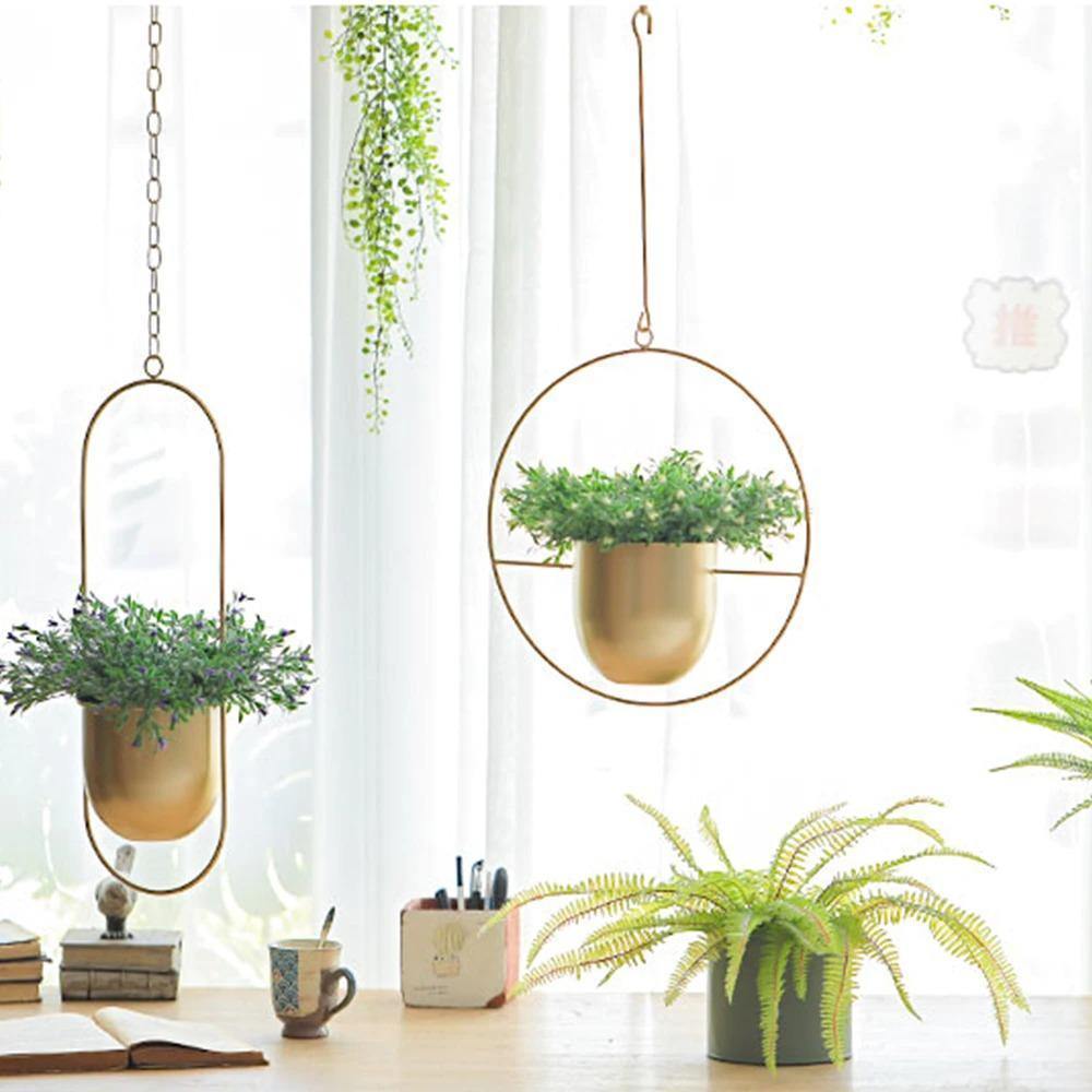 Nivara Inky Finish Metal Hanging Planter for Modern Homes | Lersk