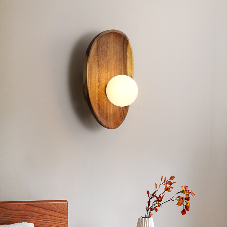 LumiVerde Natural Wood Wall Lamp for Warm Ambience | Lersk