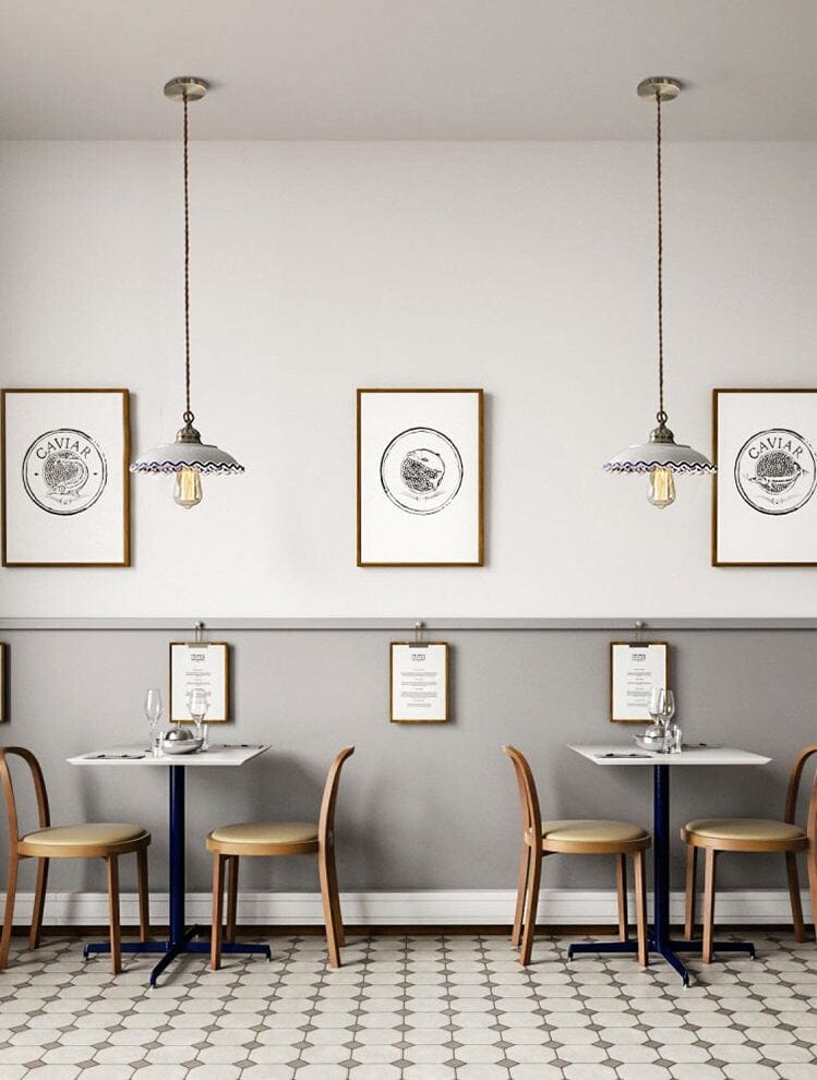 Lisboa LED Pendant Light, Ceramic Plate in Portuguese Tile Style, Bulb Included | Lersk