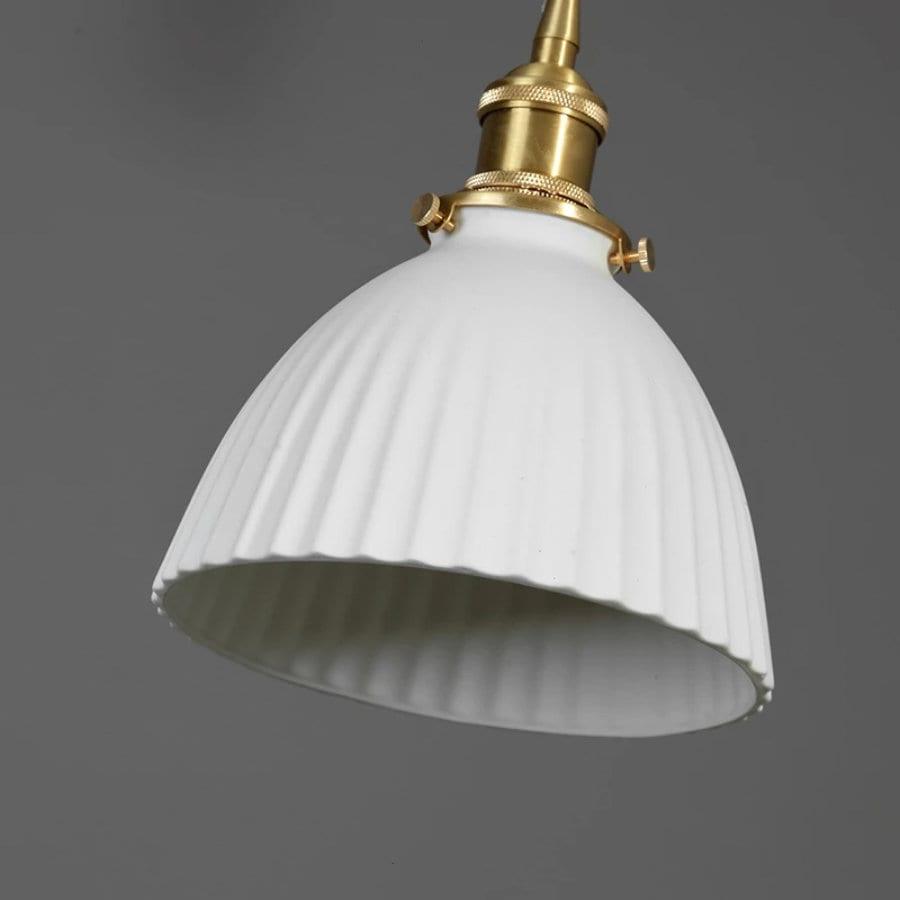 Kazumi | Żebrowana ceramiczna lampa wisząca LED w kształcie japońskiej plisowanej filiżanki, żarówka w zestawie | Lersk