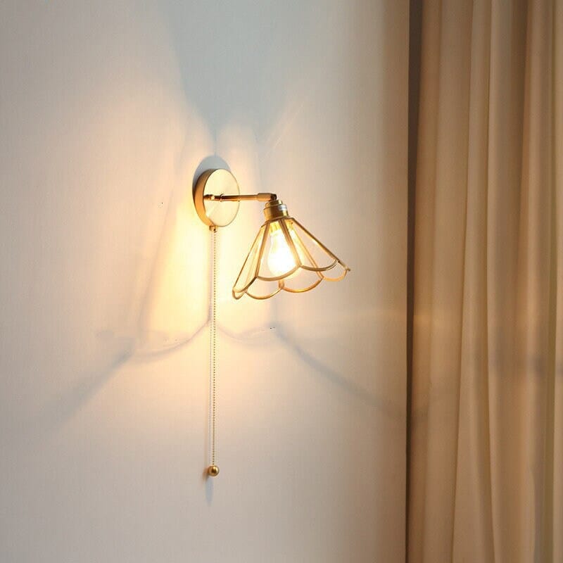 Liora Vintage-Glasblumen-Wandleuchte mit Leuchtmittel inklusive | Lersk