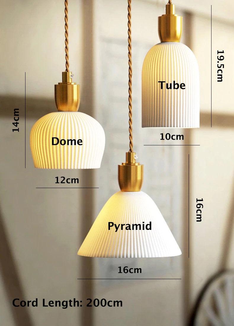 Liora Deco Ribbede Keramiske Pendel med Pære Inkluderet | Lersk