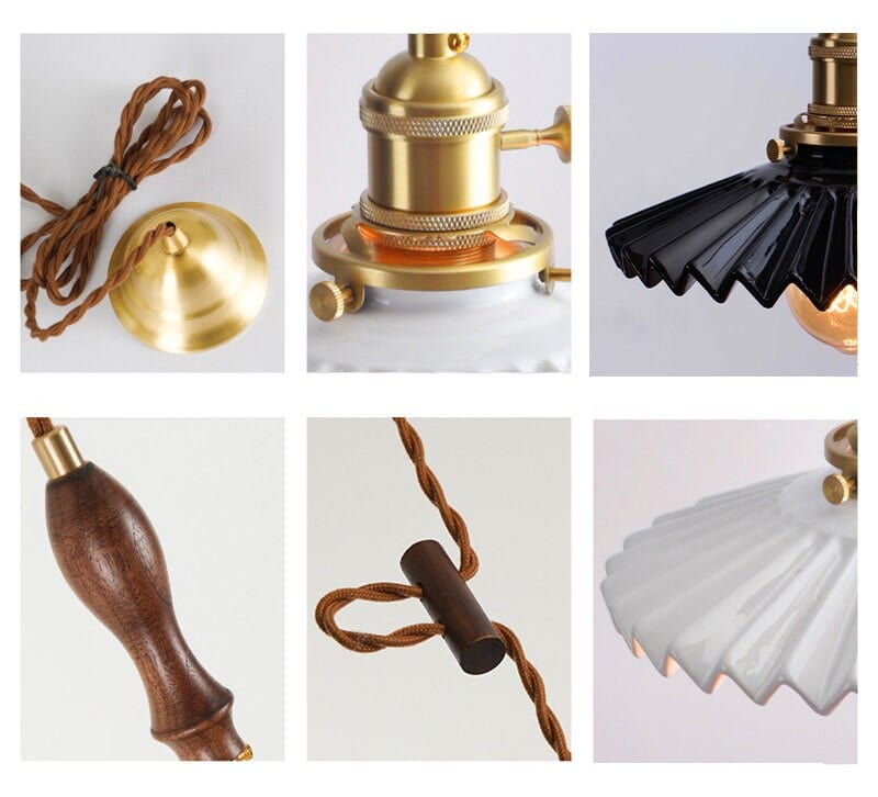 Liora | Art Deco Pleated Tutu Pendant LED Light in Glazed Ceramic - Bulb Included | Lersk
