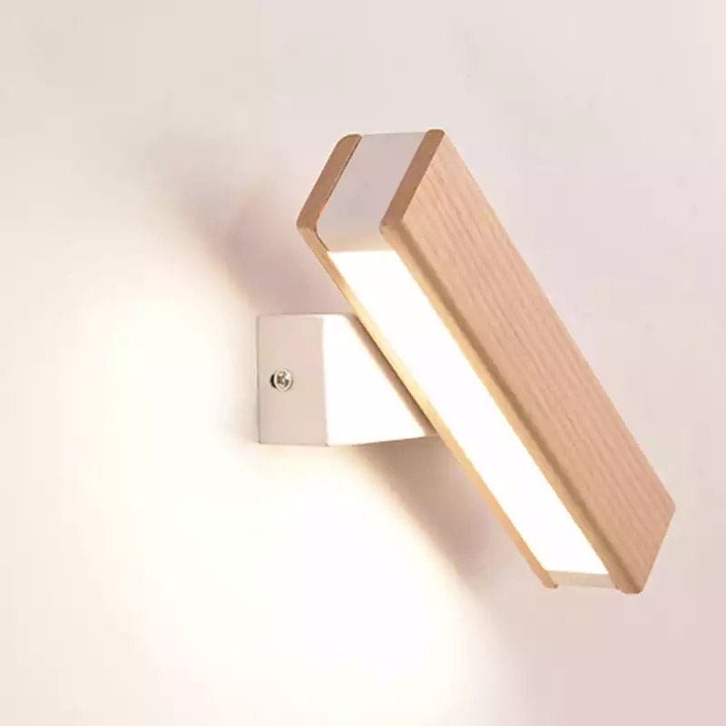 Lampada da parete LED rotante NordiGlow in legno di frassino per comodino | Lersk