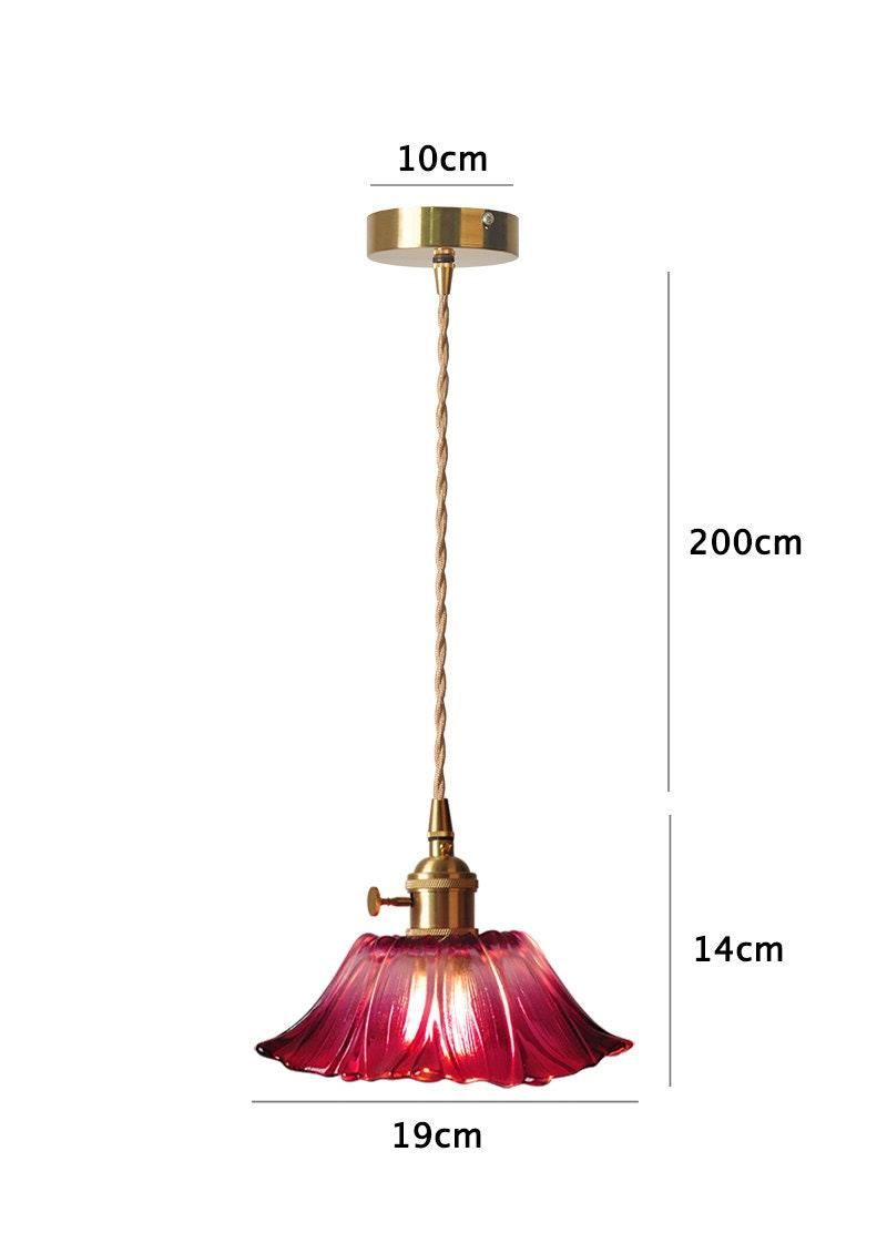 Lumenia | Frosted Glass Camellia Flower Pendant Light, Vintage Style, LED Bulb Included | Lersk