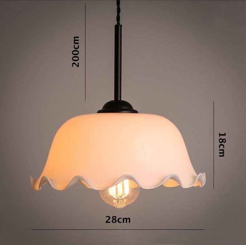 Aurelle | French Vintage Opaline Glass LED Pendant With Handkerchief-Style Shade, Bulb Included | Lersk