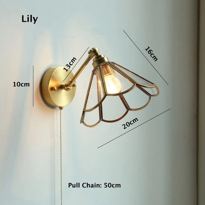 Liora Vintage-Glasblumen-Wandleuchte mit Leuchtmittel inklusive | Lersk