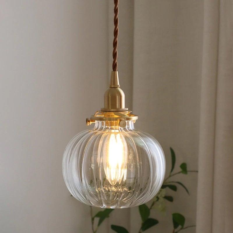 Lunora | Vintage Stilinde El Yapımı Cam Küre Sarkıt Lamba, LED Ampul Dahil | Lersk