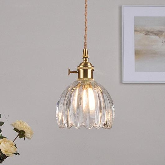 Marisel | Mini glasblomstret LED-pendel i vintage-stil - Pære inkluderet | Lersk