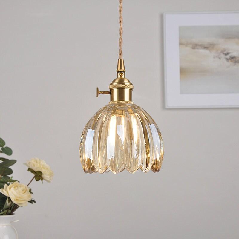 Marisel | Mini glasblomstret LED-pendel i vintage-stil - Pære inkluderet | Lersk