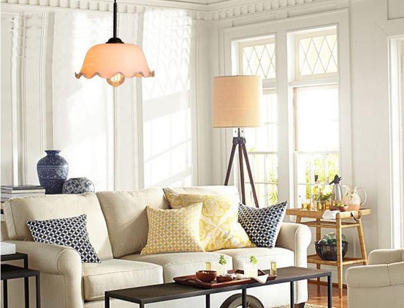 Aurelle | French Vintage Opaline Glass LED Pendant With Handkerchief-Style Shade, Bulb Included | Lersk