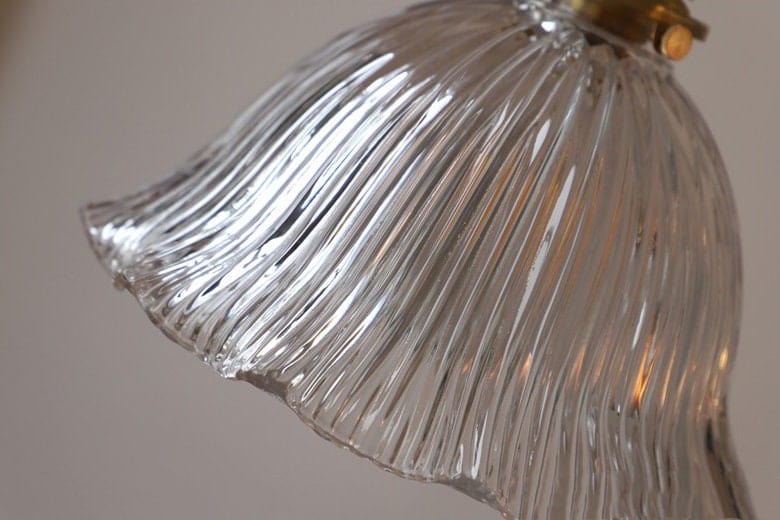 Montfleur French Vintage Fluted Glass Flower Pendant Light With LED Bulb Included | Lersk