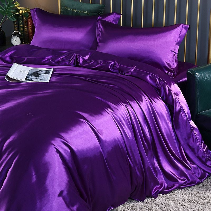 SilkNest 4-Piece Bedding Flat Sheet Duvet Cover Pillowcases | Lersk