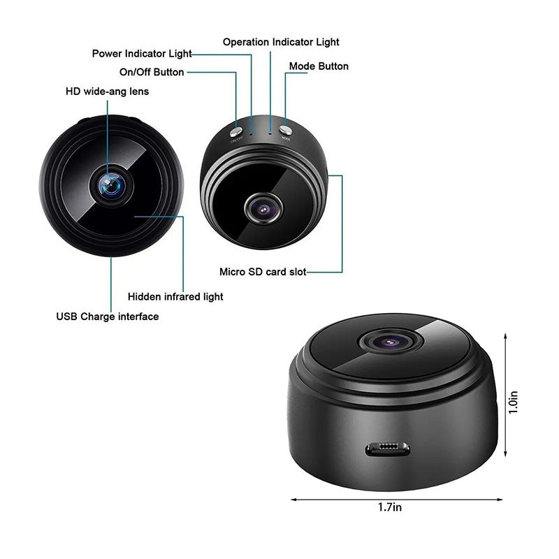 Intelligent HD Mini Sikkerhedskamera – 24/7 Fjernovervågning & Natvision | Lersk