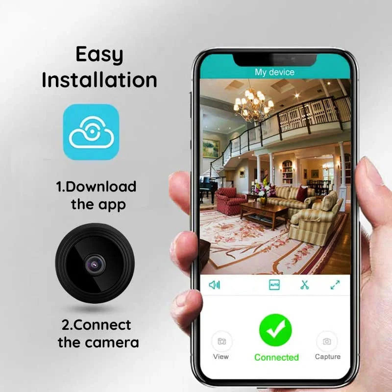 Intelligent HD Mini Sikkerhedskamera – 24/7 Fjernovervågning & Natvision | Lersk
