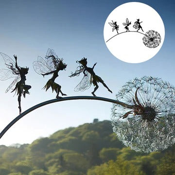 Fairy Steel Garden Sculptures For Outdoor Decor And Patio Or Indoor Corner Accents | Lersk