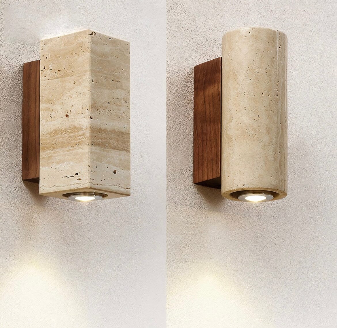 Ebbenhouten Travertijn Wandlamp | Lersk