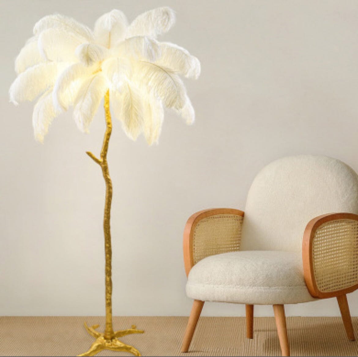 Lunara Feather Effect Floor Lamp | Lersk